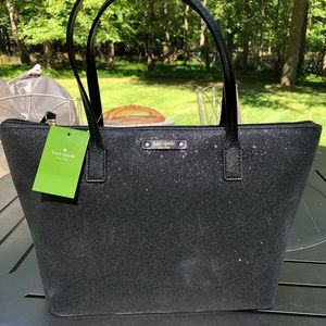 Kate Spade sparkly black handbag new with tag!